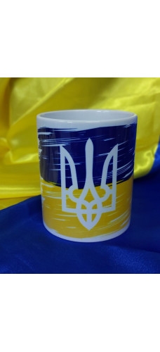 Чашка герб України на прапорі